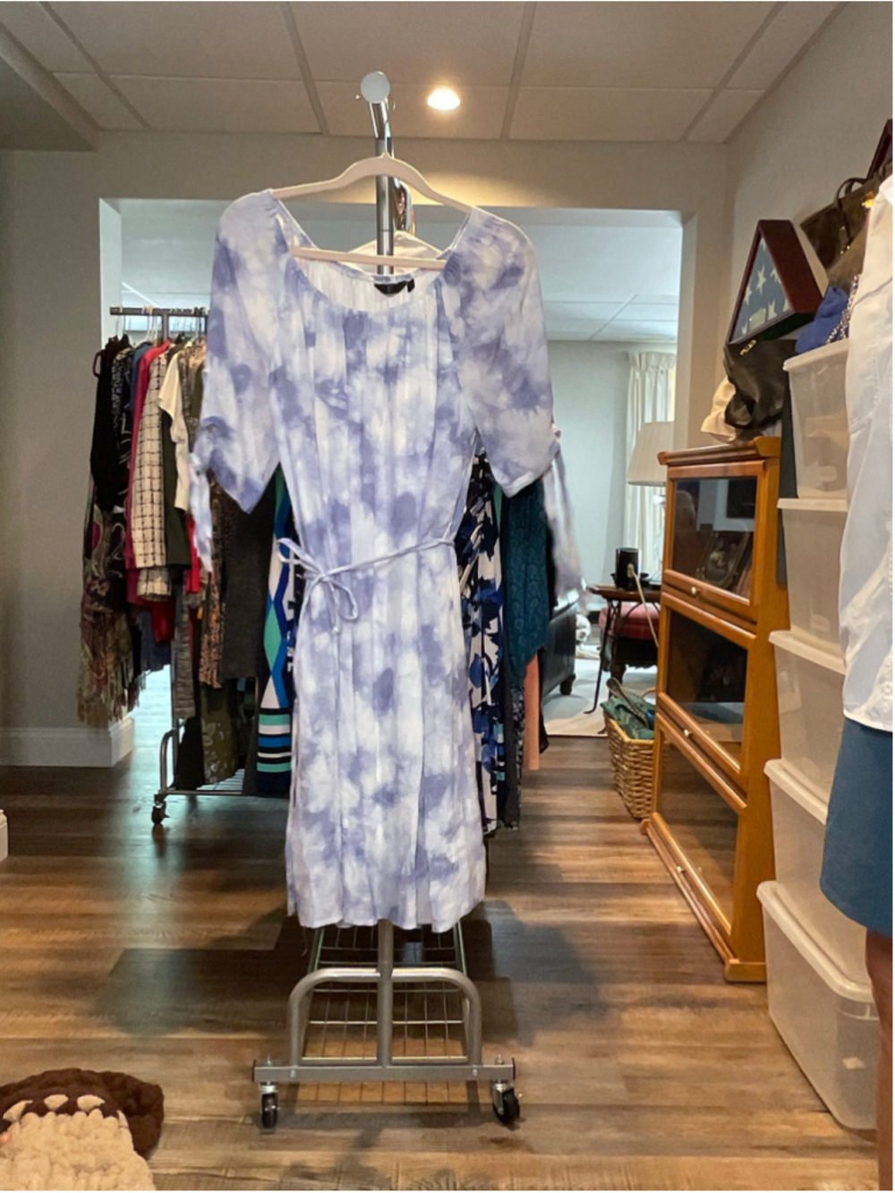 Women's Unbranded Tie-Dye Dress L Grayish Purple White